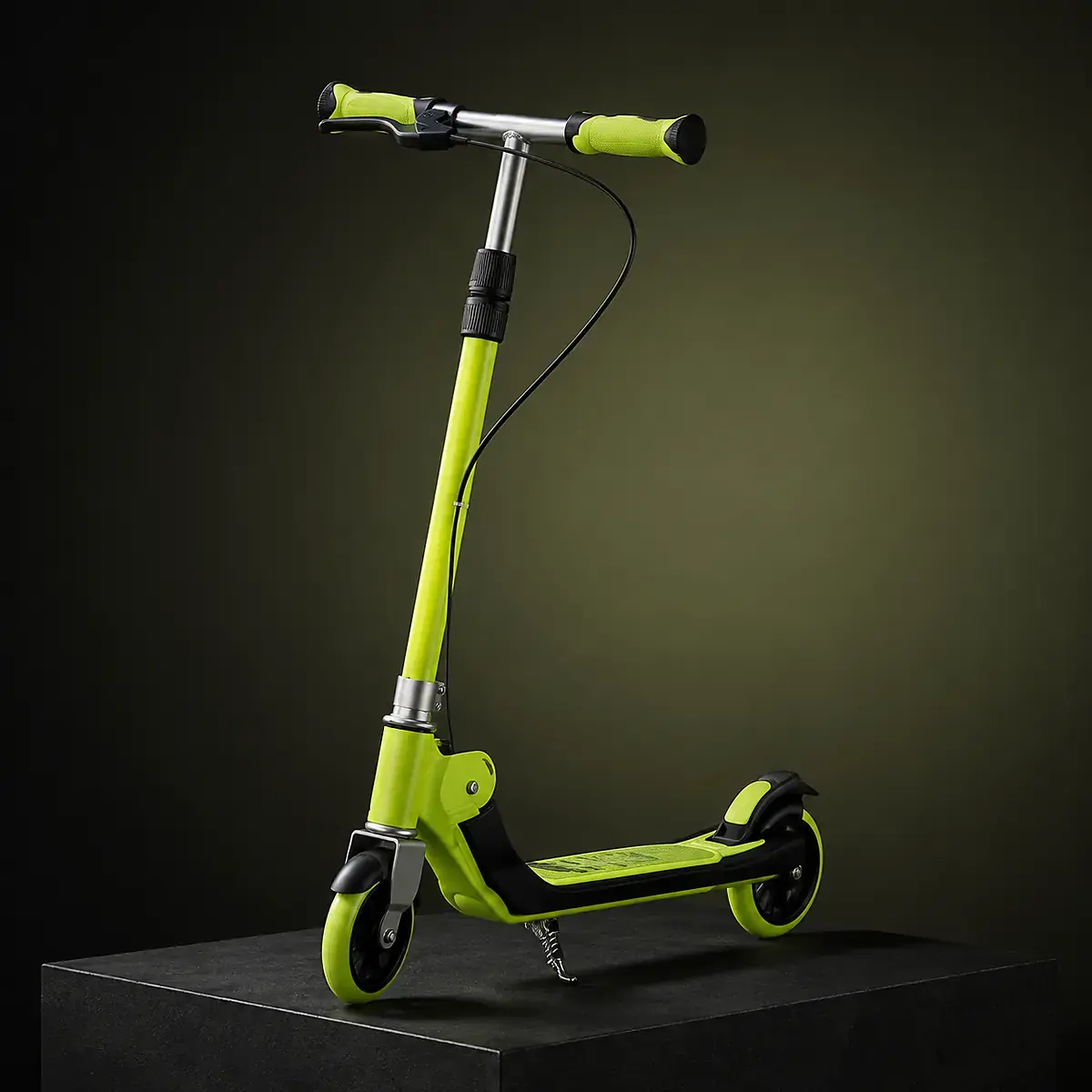 Lime LUMORA GLOWRIDE LED Kids Scooter fully displayed